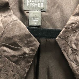 Eileen Fisher Brown Silk Jacket Size L
